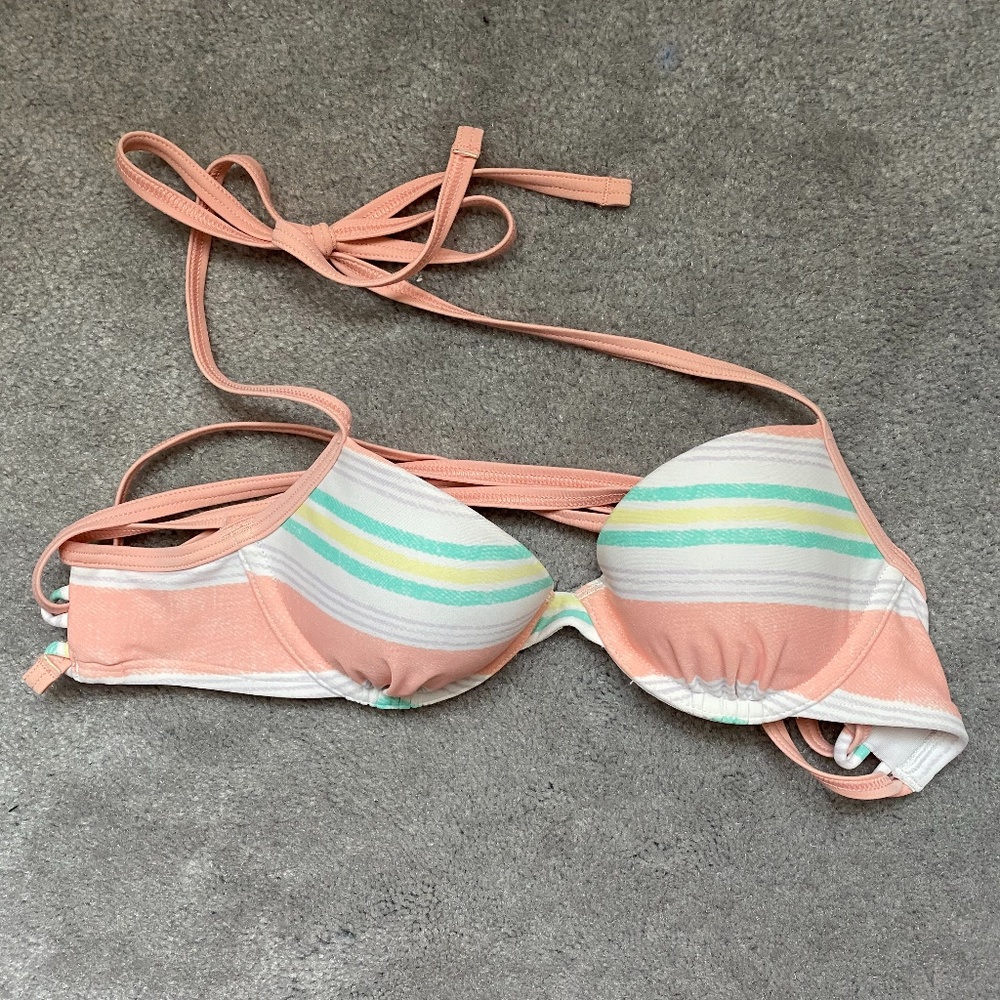 Aerie Striped Pastel Color Bikini Top